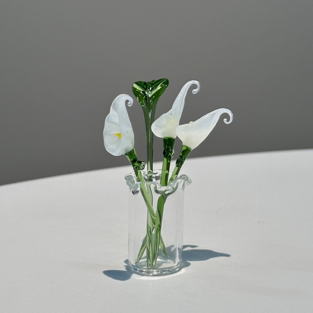 Interior Design Apartment - 1 PC Handmade Glass Floral Bouquet