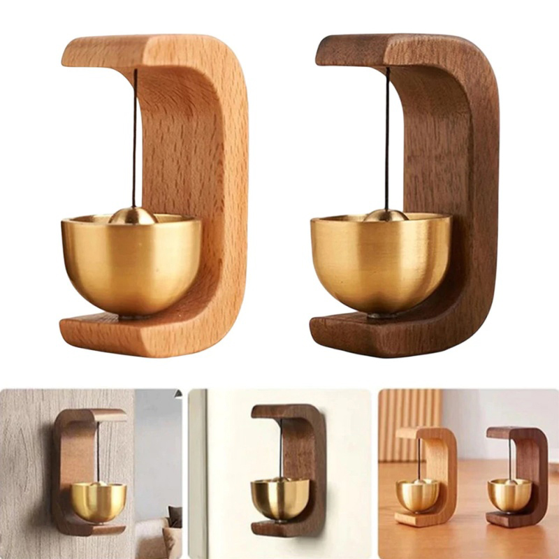Interior Design Apartment - [C]Wooden Wind Chimes Magnetic Brass Doorbell