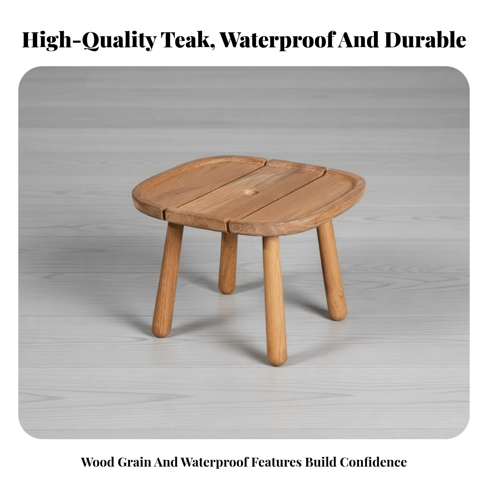 Interior Design Deck - Round Slatted Side Table Waterproof exteriordoor