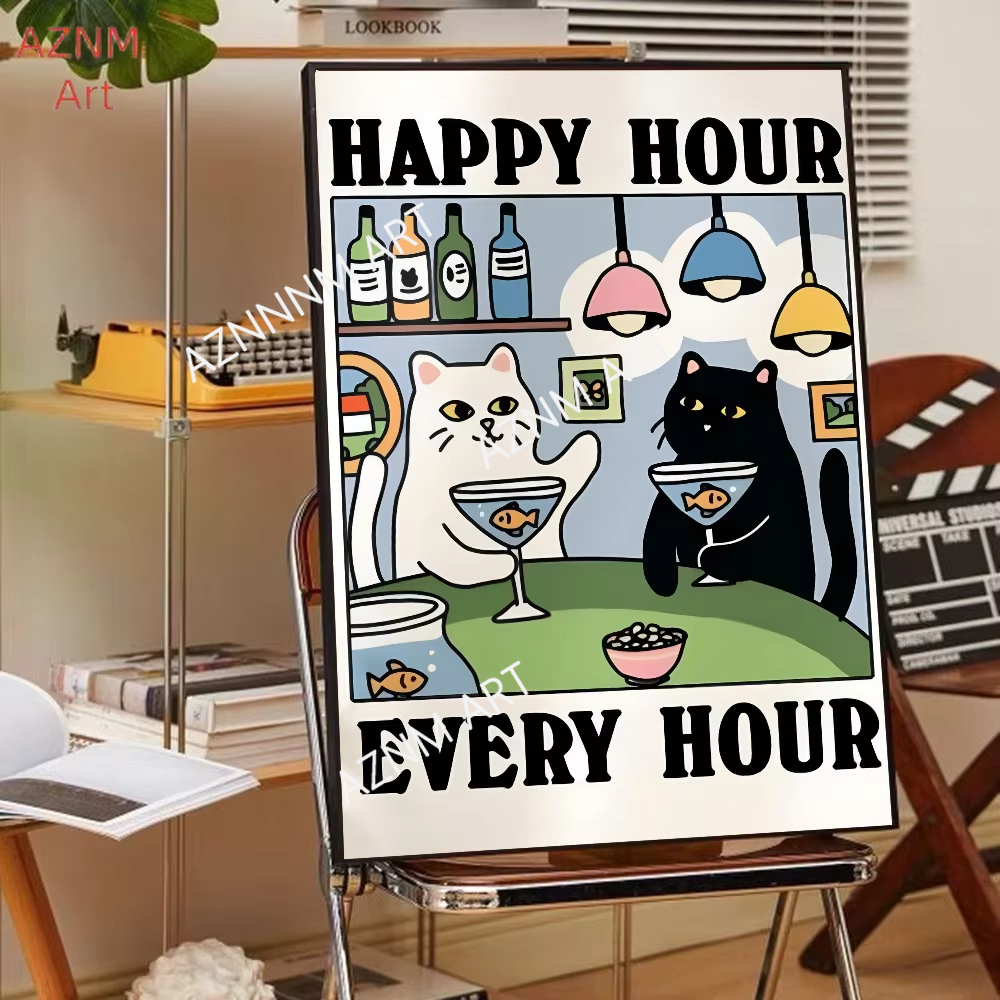 1PC Wash Your Paws Cat Poster  - Interior Design Apartment avis et prix