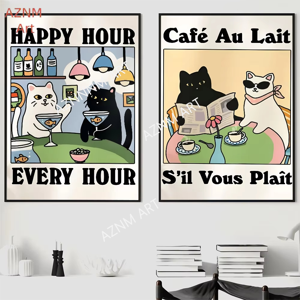 1PC Wash Your Paws Cat Poster  - Interior Design Apartment avis et prix