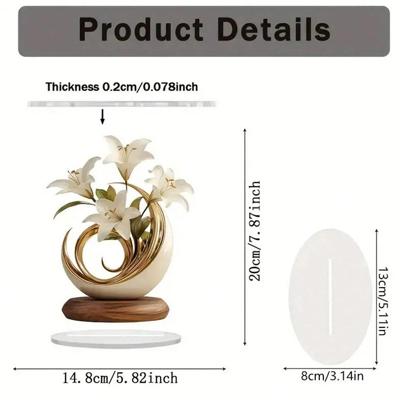 Acrylic Lily Flower 2D Ornamen - Interior Design Apartment avis et prix