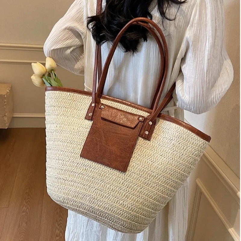 Woven Shoulder Bag Straw Baske - Interior Design Style avis et prix