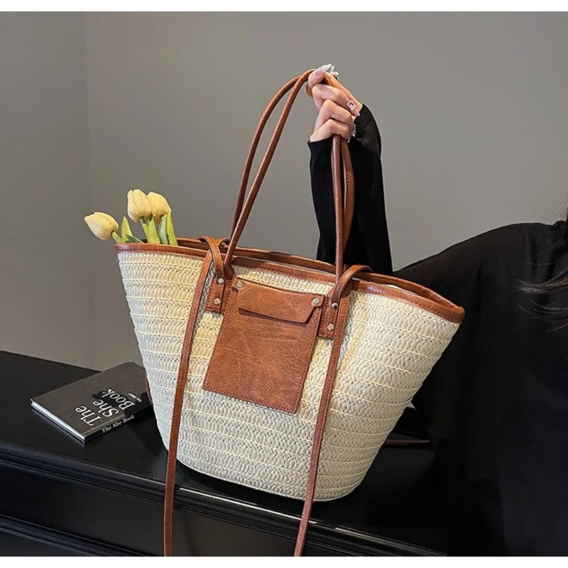 Woven Shoulder Bag Straw Baske - Interior Design Style avis et prix
