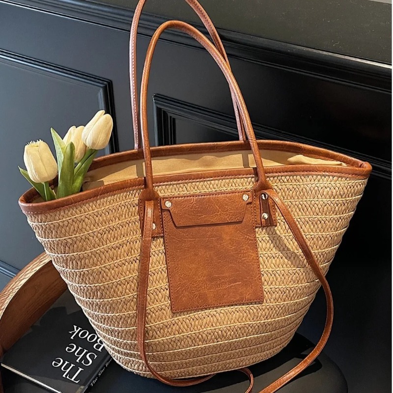 Woven Shoulder Bag Straw Baske - Interior Design Style avis et prix