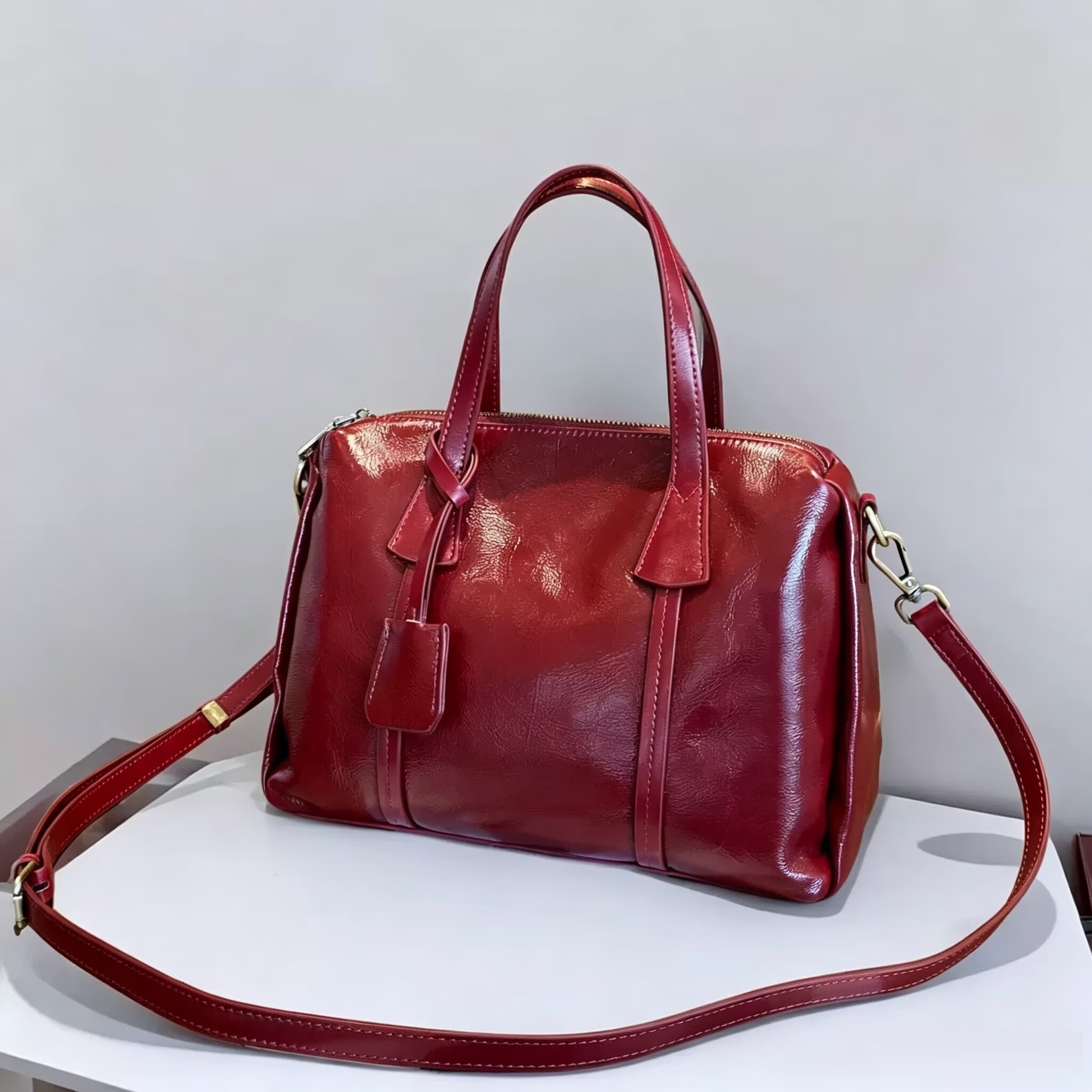 Vintage Real Leather Handbag F - Interior Design Style avis et prix