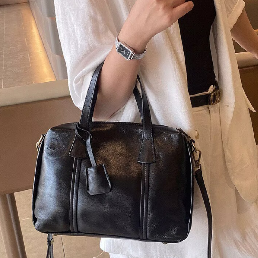 Vintage Real Leather Handbag F - Interior Design Style avis et prix