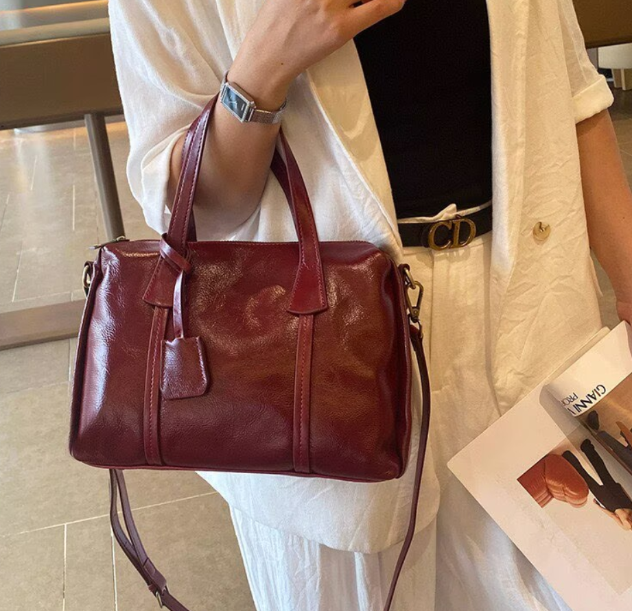 Vintage Real Leather Handbag F - Interior Design Style avis et prix