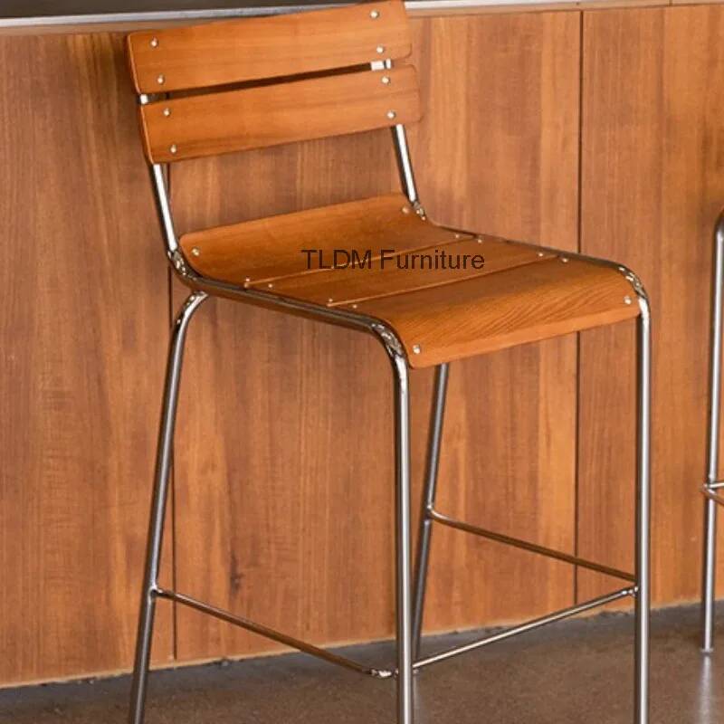 Wooden Light Luxury Bar Chairs - Interior Design Of Cafe avis et prix