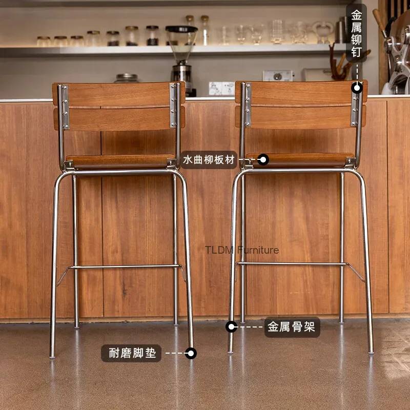 Wooden Light Luxury Bar Chairs - Interior Design Of Cafe avis et prix