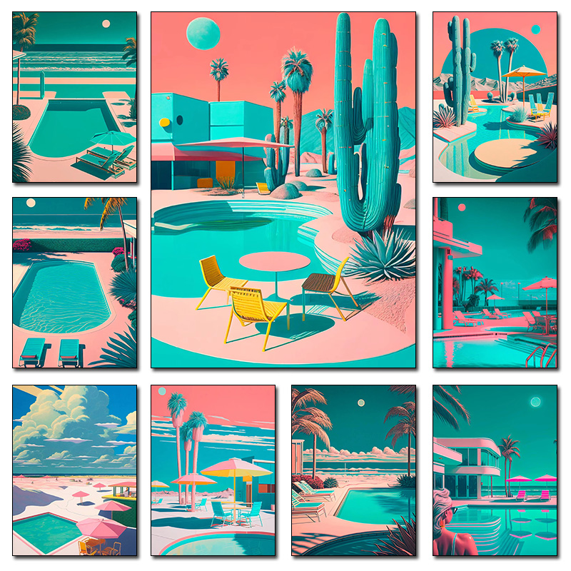 Retro Futuristic Beachside Pal - Interior Design Apartment avis et prix
