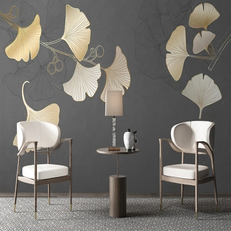 Custom Nordic Style Leaf Print - Interior Design With Wallpaper avis et prix