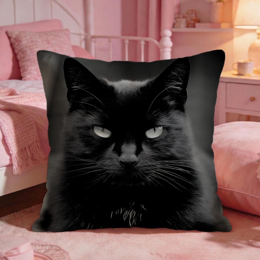 Black Cat Cute Cushion Cover P - Interior Design Course avis et prix