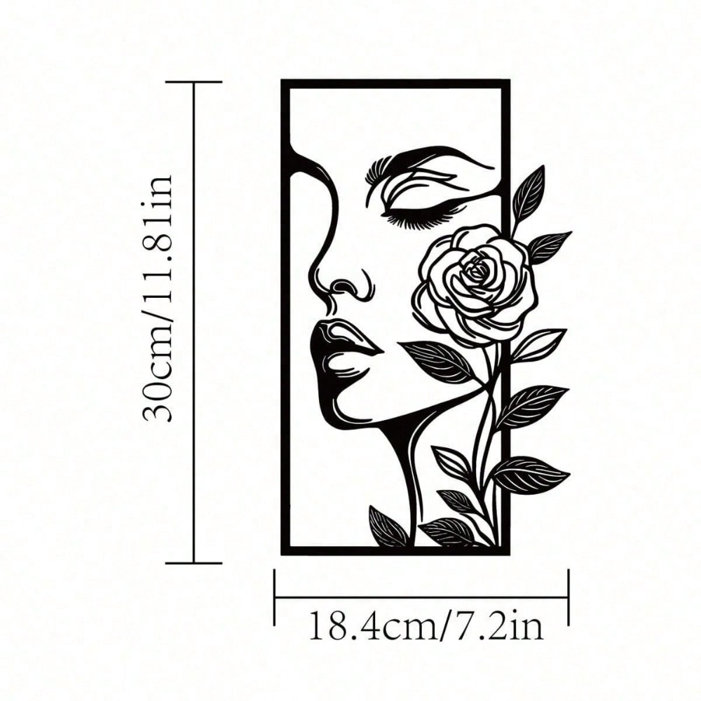1pc Woman Flower Metal Wall Ar - Interior Design Apartment avis et prix