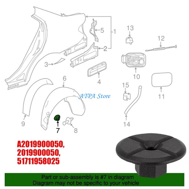 U13C Interior Trim Clips For W - Interior Design Type avis et prix