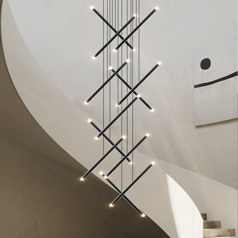 Modern Chandelier LED Stair Ch - Interior Design Deck avis et prix