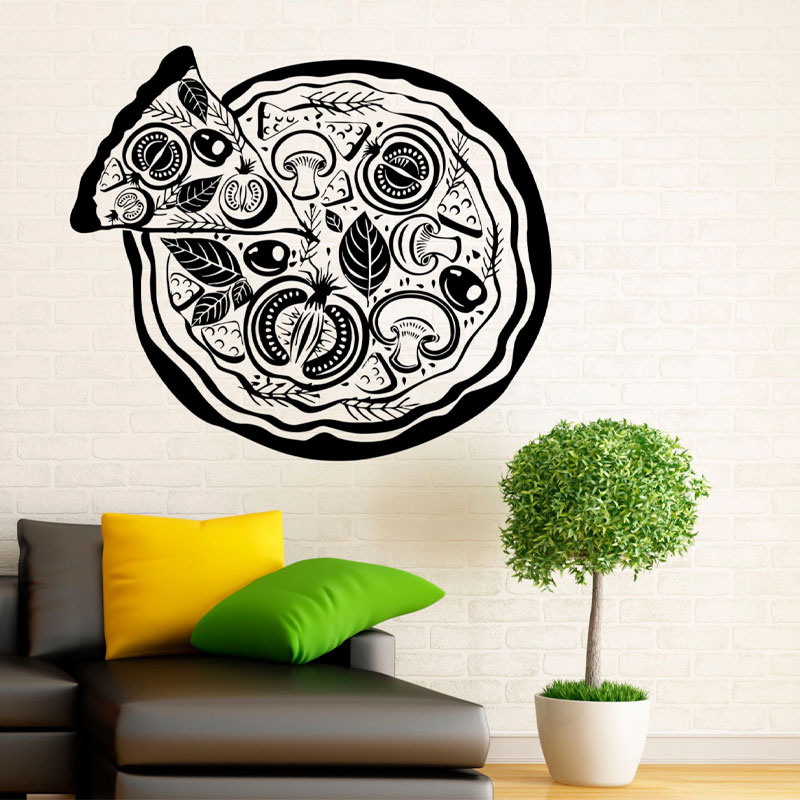 Pizza Wall Vinyl Decal Pizzeri - Interior Design With Wallpaper avis et prix