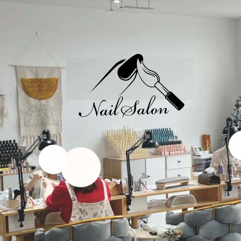 Nail Salon Shop Wall Decal Man - Interior Design With Wallpaper avis et prix