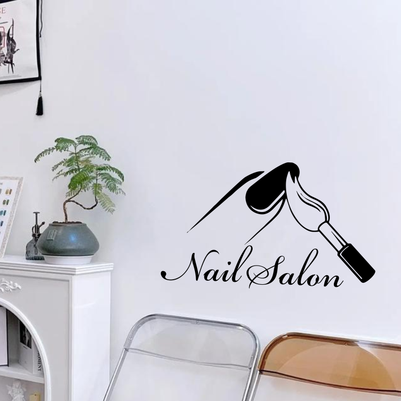 Nail Salon Shop Wall Decal Man - Interior Design With Wallpaper avis et prix