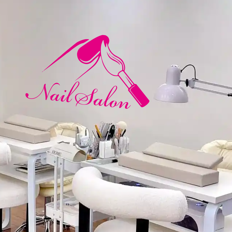 Nail Salon Shop Wall Decal Man - Interior Design With Wallpaper avis et prix