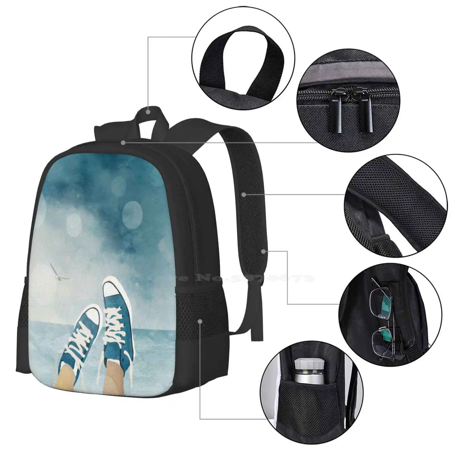 Blue Hot Sale Backpack Fashion - Interior Design Illustration avis et prix
